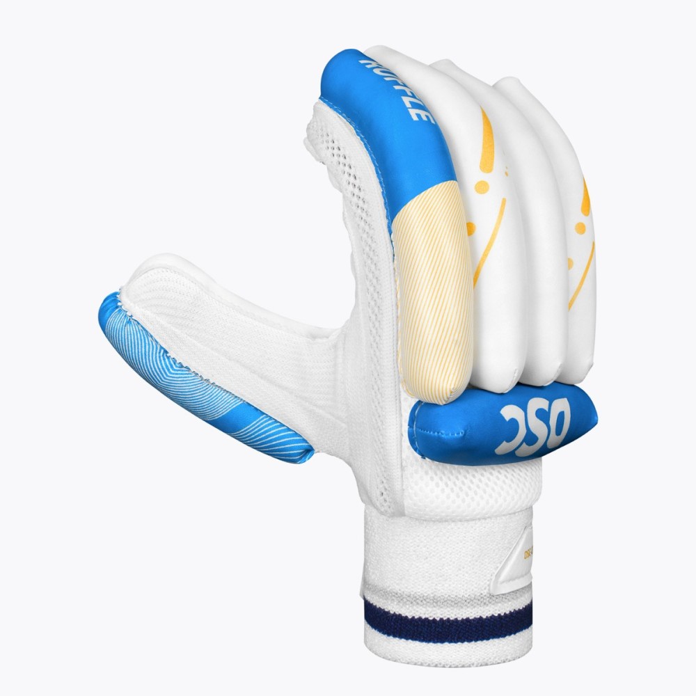 DSC Ruffle Cricket Batting Gloves (Blue/Yellow)